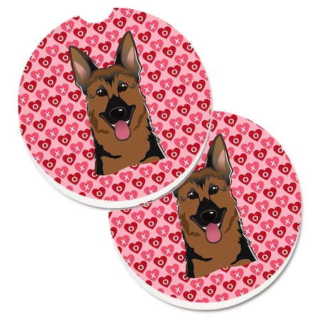 Carolines Treasures German Shepherd Hearts Cup Holder Car Coasters - Set of 2 BB5281CARC